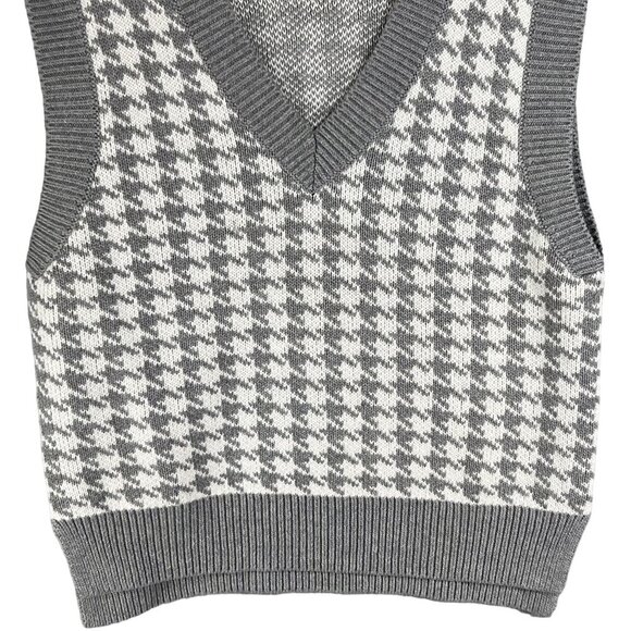 Abercrombie & Fitch Womens S Houndstooth Soft Knit Sweater Vest Cottagecore - Picture 8 of 13